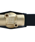 Solid Brass 3/8 Inch NPT Electric Solenoid Valve 12V DC Normally Closed With Viton Seals For Air Water Oil Fuel Non Potable Lines Built Tough Easy Install And Durable top view