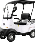 Adult Electric Mobility Scooter With Hecka Powerful 800W Brushless Motor Zooming At 12Mph Featuring slick adjustable seat and handle in white.