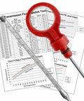 Transmission Dipstick 917327 Replacement For Dodge Jeep Ram Transmissions 42RLE NAG1 62TE with charts in background