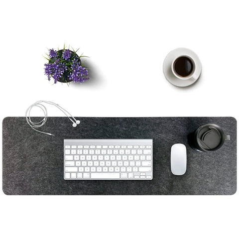 Durable Felt Desk Pad For An Ultra Smooth Workstation Mouse Pad And Keyboard Mat Large 36 By 12 Inches Desk Protector In Dark Gray