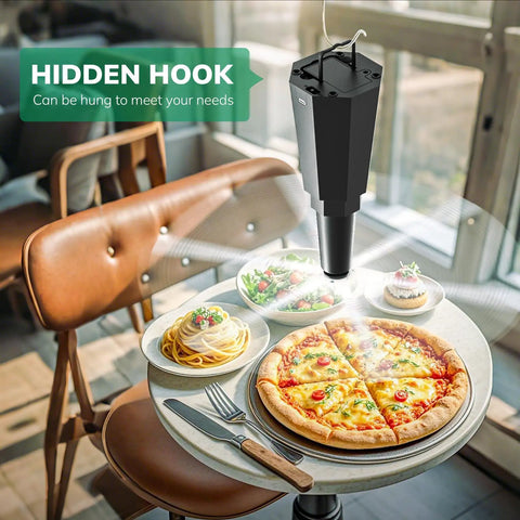 4 Pack Rechargeable Fly Fans For Tables Up To 10 Hours Of Use Indoors And Outdoors Keeps Flies Away Quiet Food Safe Table Fan in use