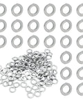 Split lock washers, #8 stainless steel, silver, 100-piece set.