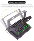 JUDYSSY 5 Pack 30W Led Floodlight Outdoor showing adjustable design for efficient heat dissipation and durability.