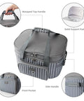 Double Layer Slow Cooker Carrier Bag For 6 To 8 Quart Oval Crock Pot Insulated Travel Case with support pad and handles
