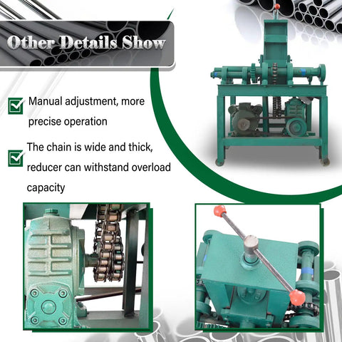 Lgxenzhuo 2.2Kw Electric Pipe Bender With 24 Dies For Smooth Bending Tasks showing manual adjustment and thick chain details.