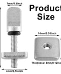 6 Piece No Tool Stainless Steel Thumb Fin Screws For Surfboard Longboard Paddleboard And SUP 316 Stainless Replacement Fin Hardware For Men And Women Easy Install Plug And Play Durable Corrosion Resistant Fin Screws with dimensions.