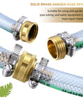 Four Pack One Half Inch Garden Hose Repair Connector Kit With Male And Female Fittings Tape Stainless Steel Clamp And Three Quarters Inch Rubber Gasket For Leak Free DIY Hose Fixes No Mess Quick Fix