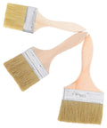 Wood Handle Paint Brush Set, 3 Pack Flat Stain Brushes For Furniture And Wood, Multi Size with wooden handles and bristles