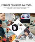 Collage of children using 2 Sets Mini DC Gear Motor Kit With Rubber Tire for educational projects and speed control demos.
