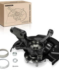 Front Right Steering Knuckle And Wheel Bearing Hub Assembly For Toyota Camry 1997 1998 1999 2000 2001 L4 2.2L Sedan No Fuss Direct Fit Replacement, 15 InCH Wheels, Passenger Side, Rock Solid Durability displayed with packaging and components