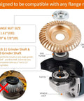 Front view of Pomsare 5PCS angle grinder wood carving disc set with 4" and 4-1/2" discs and 5/8" arbor