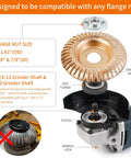 Exploded view of Rugged Tungsten Carbide Wood Grinding Disc for angle grinders with flange nut compatibility.