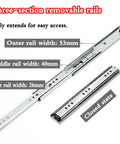 Top Shelf Heavy Duty Drawer Slides For Dining Tables And Cabinets Full Extension Runner Rails showing three-section removable rails.