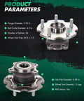 Two Rear Wheel Hub And Bearing Assemblies For AWD Crossover And SUV Fits Lexus NX200t 2015-2017 NX300 2018-2021 NX300h 2015-2021 And Toyota RAV4 2006-2018 Reliable Wheel Bearing Replacement Set For All Wheel Drive Models, showing flange and hub pilot dimensions