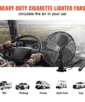 12V Heavy Duty 8 Inch Metal Fan For RV Truck Bus Boat Forklift Car Camper Lawn Mower Tractor Cooling With Two Speed Black in truck cab