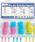 Beefy Marine Grade Heat Shrink Ring Connectors Assortment For Auto And Boat Wiring Tinned Red Copper For Top Notch Conductivity
