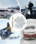 Kickass Heavy Duty Tire Spikes For Truck Tires Tungsten Steel Screw In Anti Ice Studs Providing Legit Winter Traction On Cold Slippery Roads Today with a set of tire spikes and vehicles in winter conditions.
