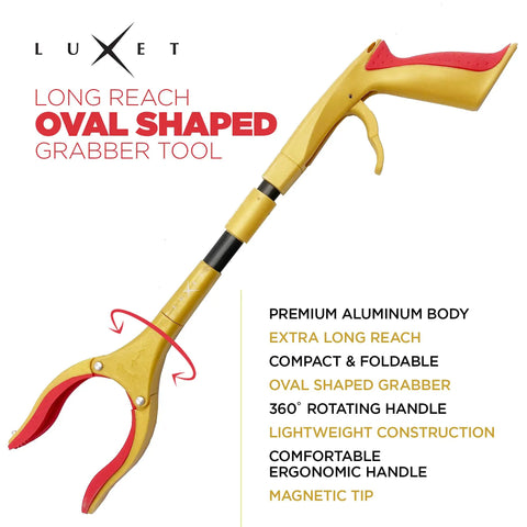 Heavy Duty Long Reach Reacher Tool With Foldable 19 Inch Pick Up Stick Go-To Grabber For Trash Cleanup Remote Retrieval Small Item Pickup Elderly Mobility Aid For Wheelchairs