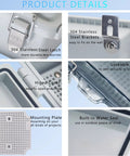 Product details showing 304 stainless steel latch and brackets of Bulletproof IP67 Junction Box In Heavy Duty ABS Plastic.