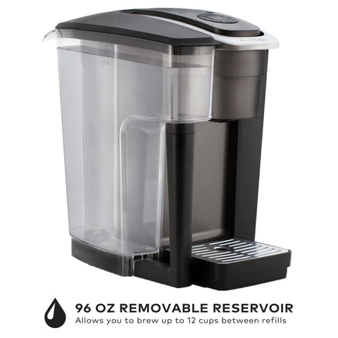 Office Ready Single Serve Coffee Maker For Small Teams With 96 Oz Water Reservoir Brews Hot Or Over Ice In Under A Minute 225 Plus K Cup Varieties From 35 Brands, close-up of 96 oz reservoir