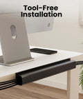 Under Desk Cable Management Kit With 12 J Channel Raceway Segments 192 Inch Total Length Black Cord Organizer Tray Cable Hider