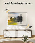 Heavy Duty Full Motion TV Wall Mount For 32 To 70 Inch Sets Up To 99 Lbs shown level after installation with ±3° adjustment.