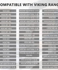 Chart showing compatible models for Range Oven Door Hinge Assembly Replacement For Viking Appliances Replaces AP5315870 And 811473