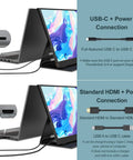Portable 15.6 Inch FHD External Monitor For Laptop And More No Driver Required HDMI USB C Second Screen With Built In Speaker
