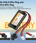 High Capacity 5600mAh 3.7V Li Ion Battery Pack With JST PH 2.0 2 Pin Plug For RC Toys And Lighting Rechargeable 20.72Wh