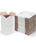 6x6x6 Shipping Boxes For Small Biz, 40 Pack White Corrugated Cardboard Boxes For Packaging, Mailing, And Storage displayed