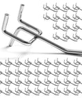 50 Pack 2 Inch Metal Pegboard Hooks Kit For One Eighth And One Quarter Inch Pegboard, Heavy Duty Stainless Steel, Rust Resistant