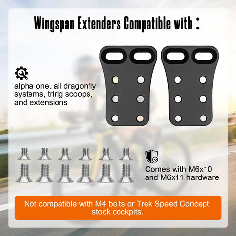 Adjustable Wingspan Extender For Aero Bars And Triathlon Handlebar Systems Aluminum Construction Replaces Arm Cup Extenders