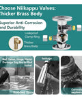 Heavy Duty 50 Pack Dual Outlet Compression Stop Valve Half Inch Fip X 3 8 Od To 3 8 Od 1 4 Turn Angle Shut Off Handle Water Supply Valve For Bidet Sink Washer Super Easy Hookup with thicker brass body design.