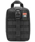 Black Go Bag For Ham Radio With Tear Away Hook And Loop Back MOLLE Compatible Multi Pocket Gear Carrier For Radios Cables Batteries