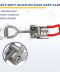 Two Pack 4001 Toggle Latch Clamps Carbon Steel Built Tough Heavy Duty Quick Release Hasps For Smoker Cabinet Lid Jig Trunk Case With Leather Case Silver Easy Install And Lockdown Secure Latch System For Your Gear, 304 stainless steel latch clamp