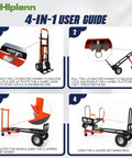 4-in-1 user guide for Beefy Aluminum 4 In 1 Convertible Hand Truck Dolly with smooth wheels and heavy-duty frame.