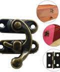 60 Pcs Mini Swing Arm Clasp Latches Kit with 30 Sets Small Box Hinges for Jewelry Boxes and Decorative DIY Wood Boxes
