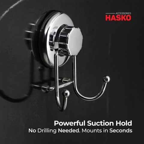 Powerful Vacuum Suction Cup Hooks Holder For Towel Robe And Loofah In Chrome Stainless Steel Rust Resistant Bathroom