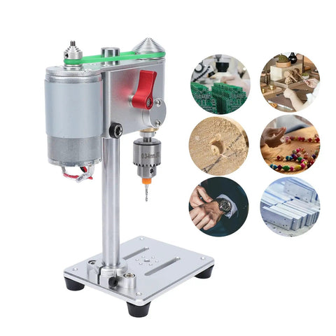 Asixxsix Mini Benchtop Drill Press With 0-8000 RPM Variable Speed Control And JT0 Chuck, compact aluminum drill for crafts.