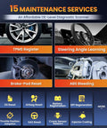 Diagram showing Om701 All Systems OBD2 Scanner All-In-One For Toyota, Lexus, Scion With 15 Plus Resets including TPMS Register