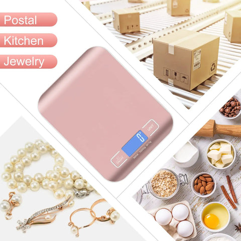 Digital Shipping Scale With Stainless Steel Panel for packages, food, jewelry, and kitchen use, 5kg By 1g Precision