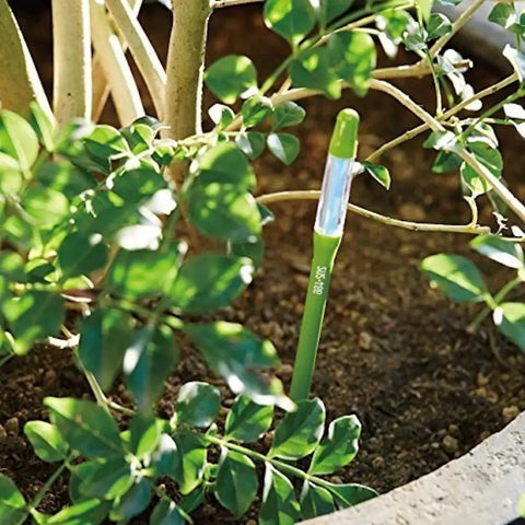 Bundle Of 2 Small Green Refillable Soil Moisture Meters For Indoor Potted Plants Leave In Probes That Continuously Track Soil Moisture Humidity And Water Level For Succulents And Small Pots No Fuss green probe in potted plant soil