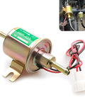 Gold 12V Low Pressure Electronic Fuel Pump For Most Cars Replacement Part, Copper And Aluminum Construction, Easy Install, Universal Fit