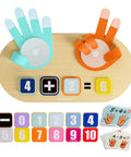 Totally Kid Approved Wooden Number Blocks And Soft Felt Hand Puppets Paired With Double Sided Math Flashcards For Super Fun Preschool Addition Learning, with colorful hands and math cards.