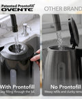 Rapid Fire 1500W Electric Kettle With 1.8 Liter Capacity BPA Free Build shown filling with Prontofill technology.