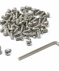 50 Pack M6 X 10mm Hex Socket Button Head Cap Screws Stainless Steel 304 Machine Screws 1mm Thread Pitch 13.15mm Total Length Hex Drive with hex key