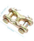 8 Pack 3/8 Inch Twin Clevis Link Zinc Plated G70 Forged Chain Repair Links For Truck And Trailer Tie Downs With 6600 Lb Working Load Limit
