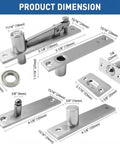 Heavy Duty Pivot Hinge For Secret Doors And Hidden Bookcase Doors, 304 Stainless Steel Hidden Door Hinge Set dimensions
