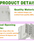 2 Pack Freezer Door Hinge Set For Haier That Fits 3 Hole Folding Hinge Counterbalance 95 To 110 Degree Universal shown in ABS plastic