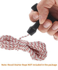 Two Pack Pull Cord Handles For Gas Engine Starters, Durable Plastic With Beefy Three-Finger Grip, 2.84 Inch Long And 0.65 Inch Wide, Replacement Handles For Lawn Mowers, Generators, Chainsaws, Trimmers, Edgers, And Other Outdoor Power Equipment, black handle on starter rope